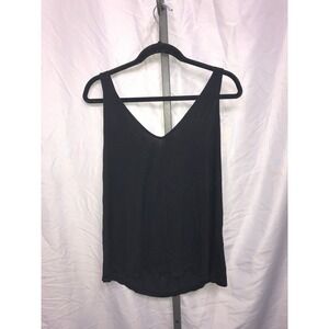Soho New York & Company Jeans Soft Tee Black V-Neck Cross Back Tank Top XL